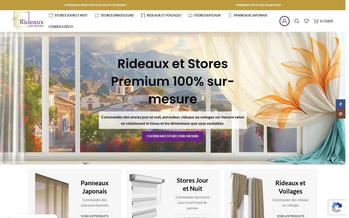 Capture d'écran du site Rideaux-sur-mesure.fr