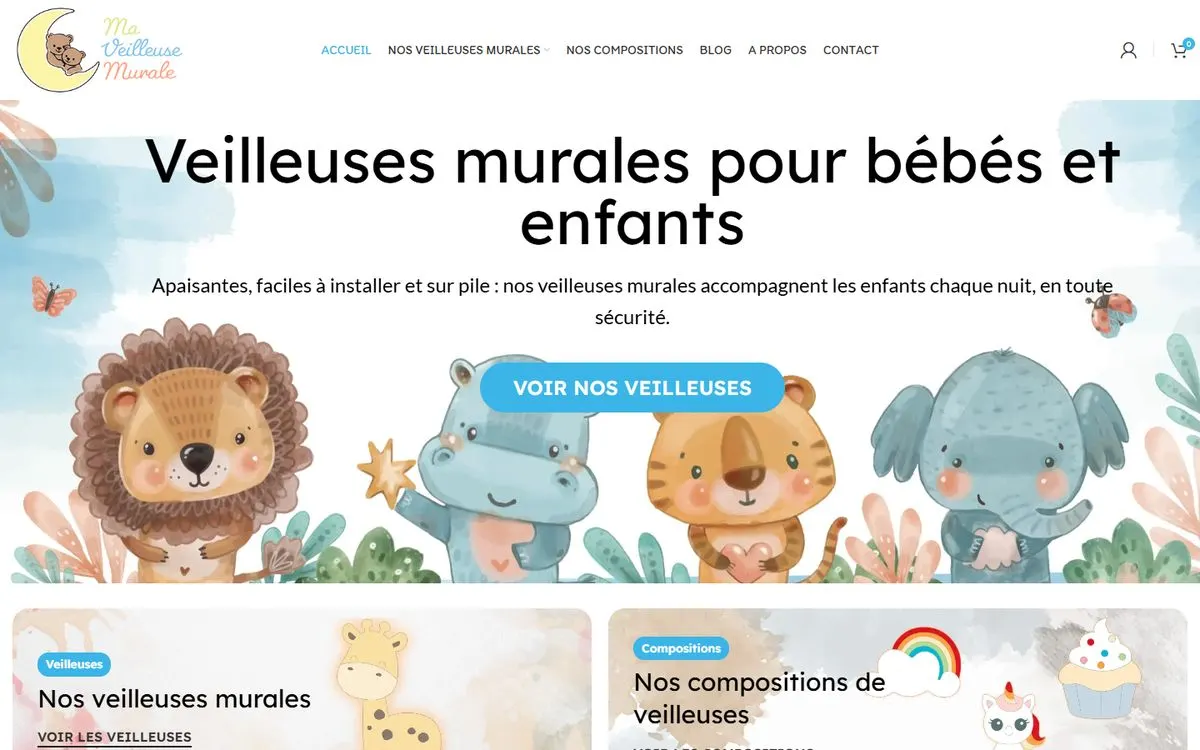 Exemple de réalisation : Boutique de veilleuses pour enfants